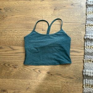 Spacedye Slim Racerback Cropped Tank- Medium Light Blue